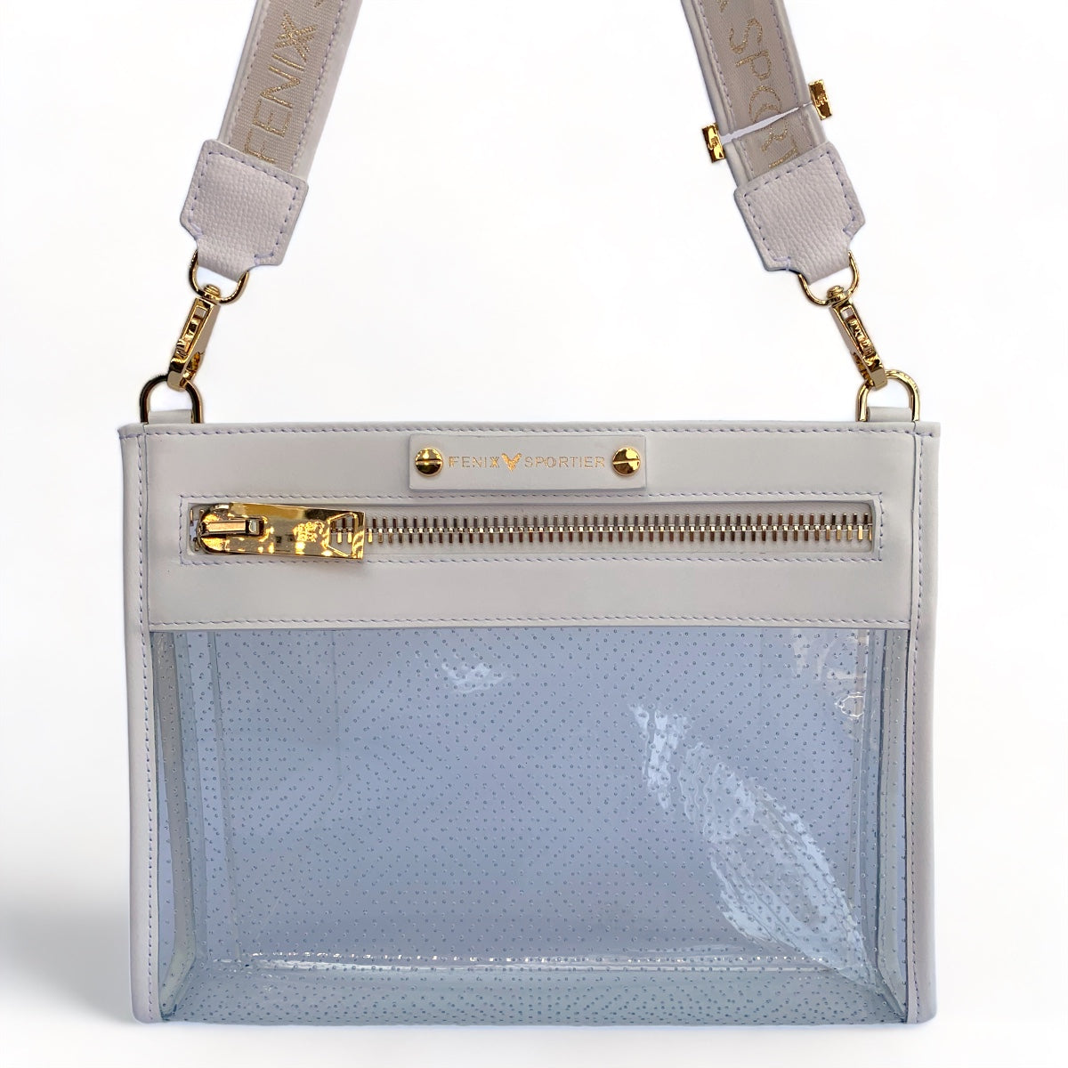 Front Row Bag - White Leather / Clear PVC