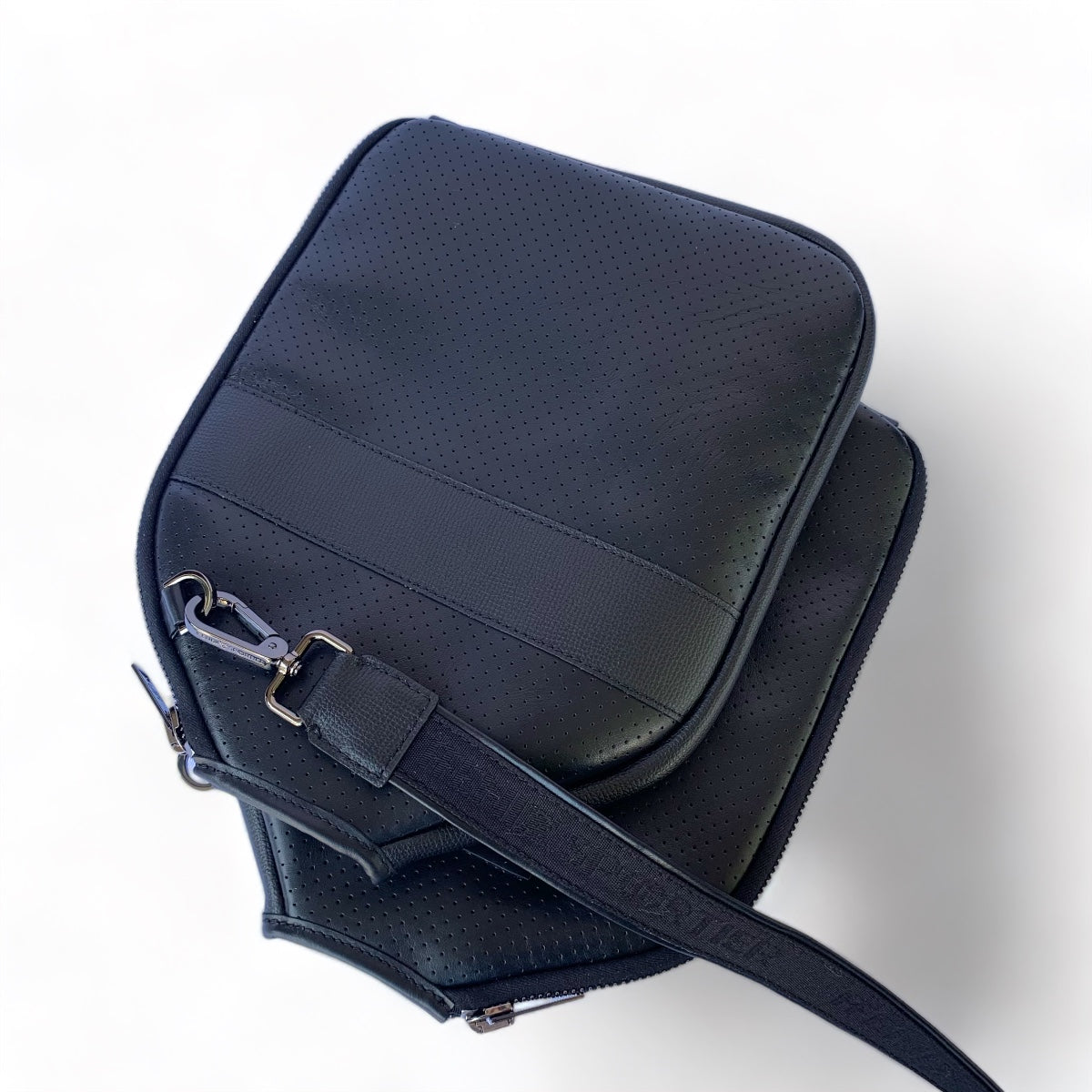 “The Addict” Leather Pickleball Bag - Black/Gunmetal