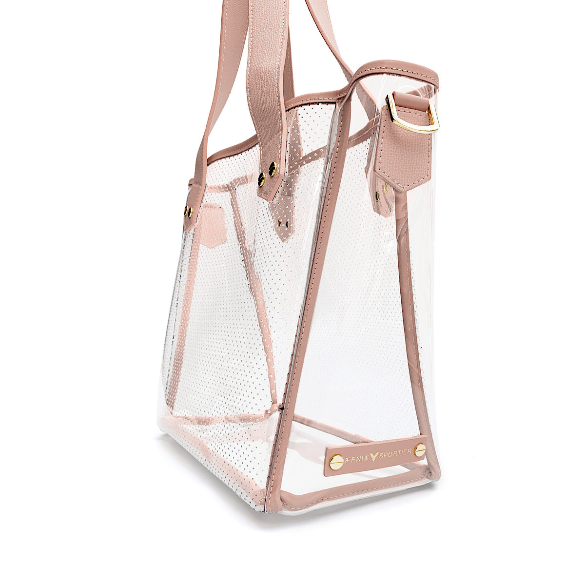 Gameday Bag - Blush Leather / Clear PVC / Gold Hardware