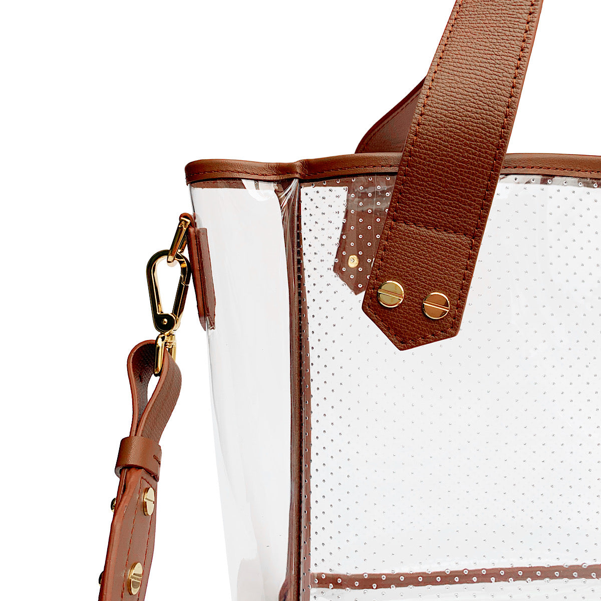 Gameday Bag - Tan Leather / Clear PVC