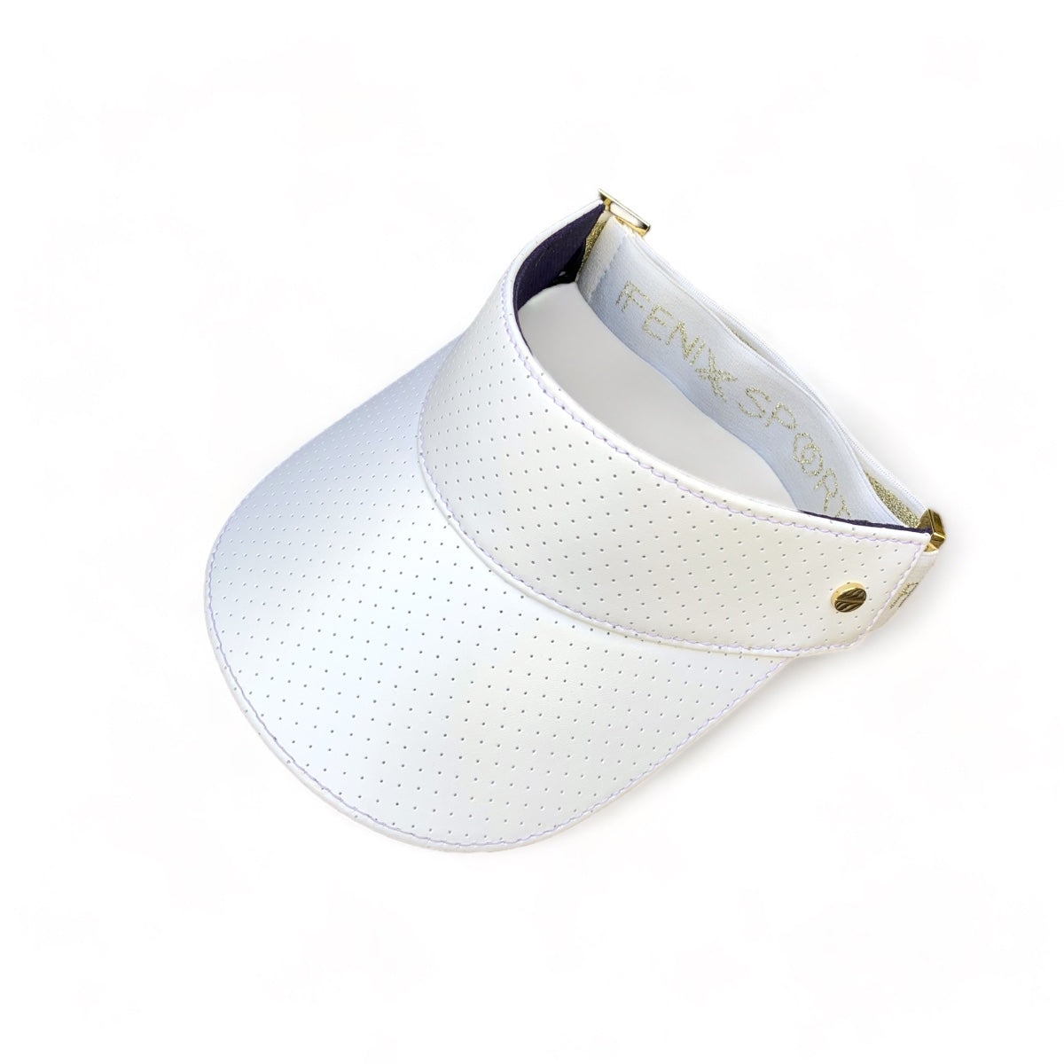 The Visor - White Leather & Gold