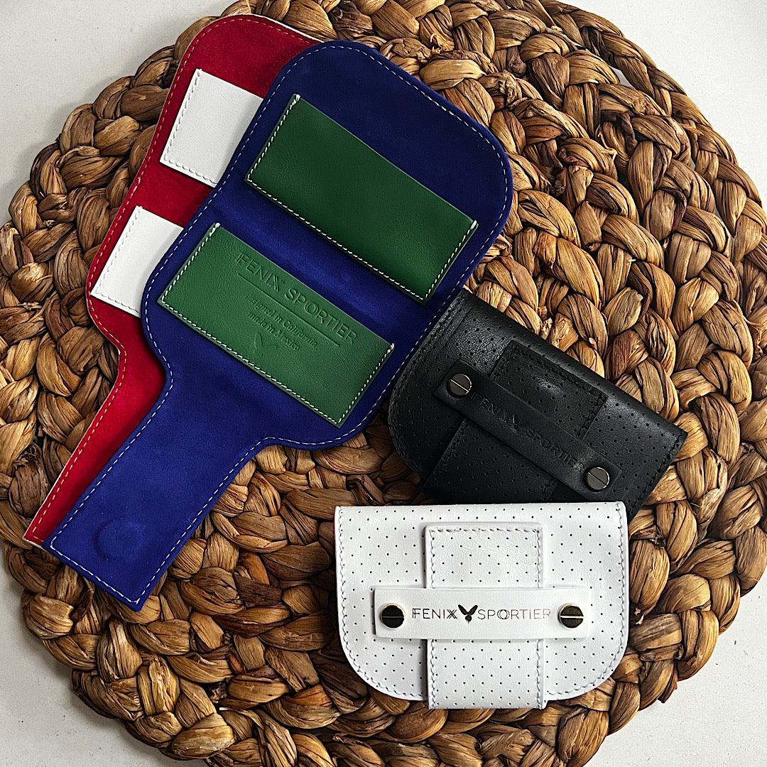 Pickleball Lovers Wallet - Court Green Leather / Court Blue Suede / Gold