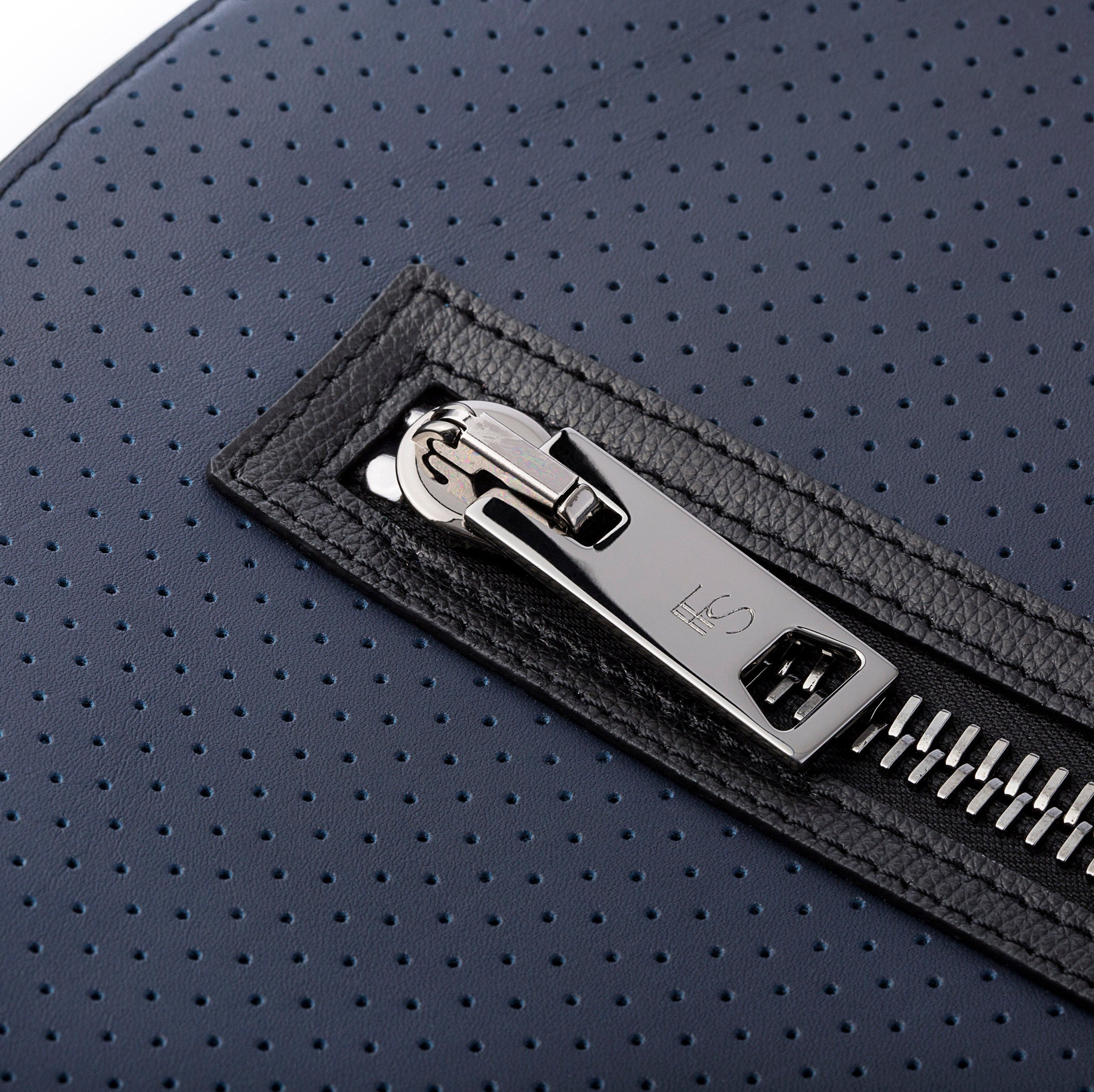 Billie Bag Leather Tennis Racket Bag (Navy/Black/Gunmetal)