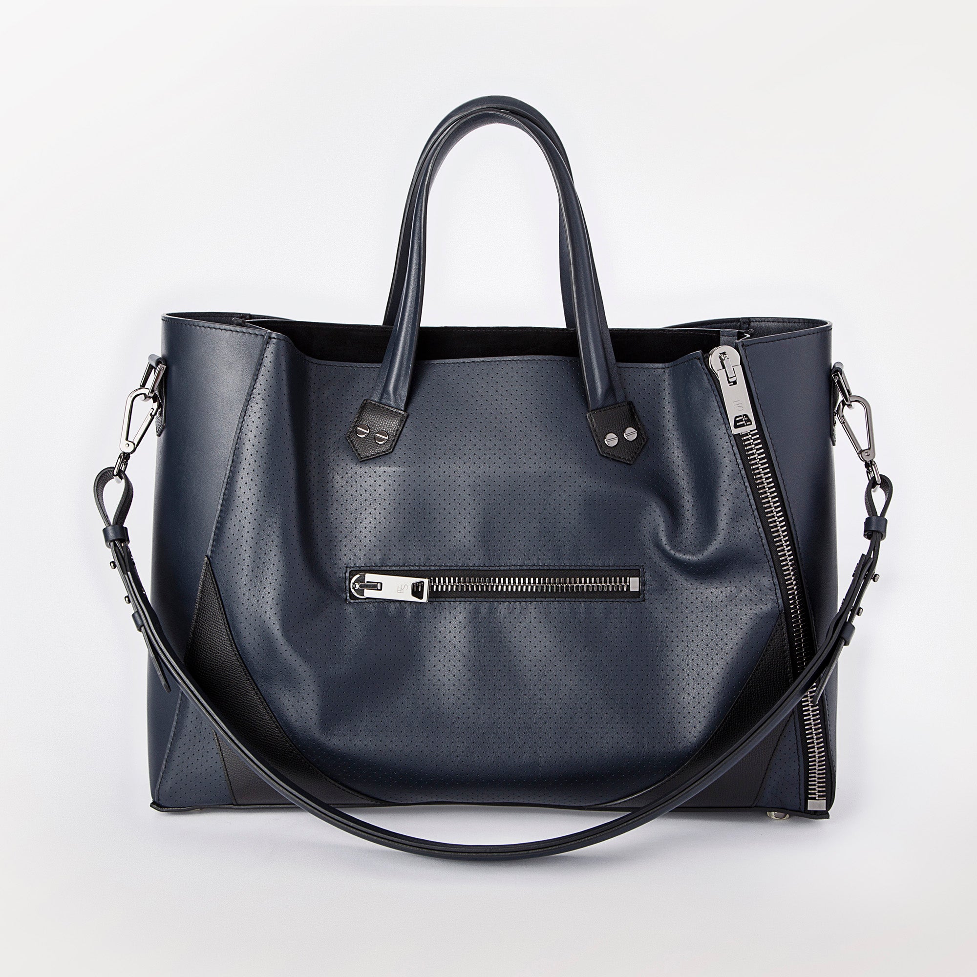 Major Bag (Navy Leather / Black Trim / Gunmetal Hardware)