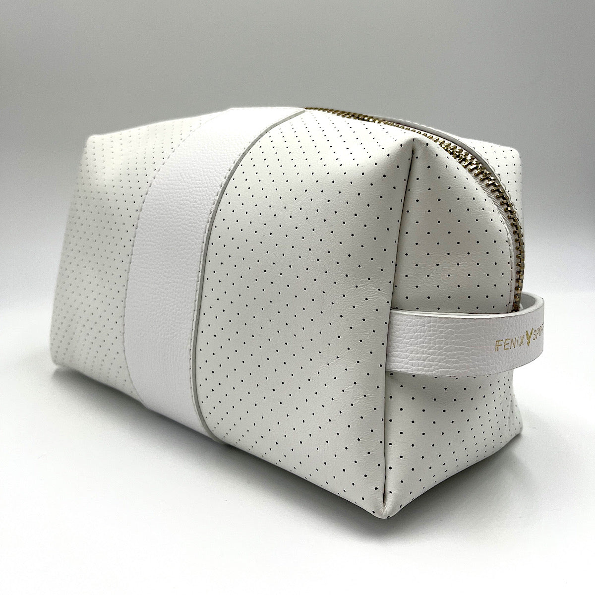 24/7 Bag - White Leather/Gold Zipper