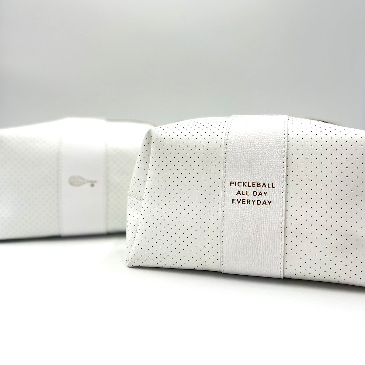 24/7 Bag - White Leather/Gold Zipper