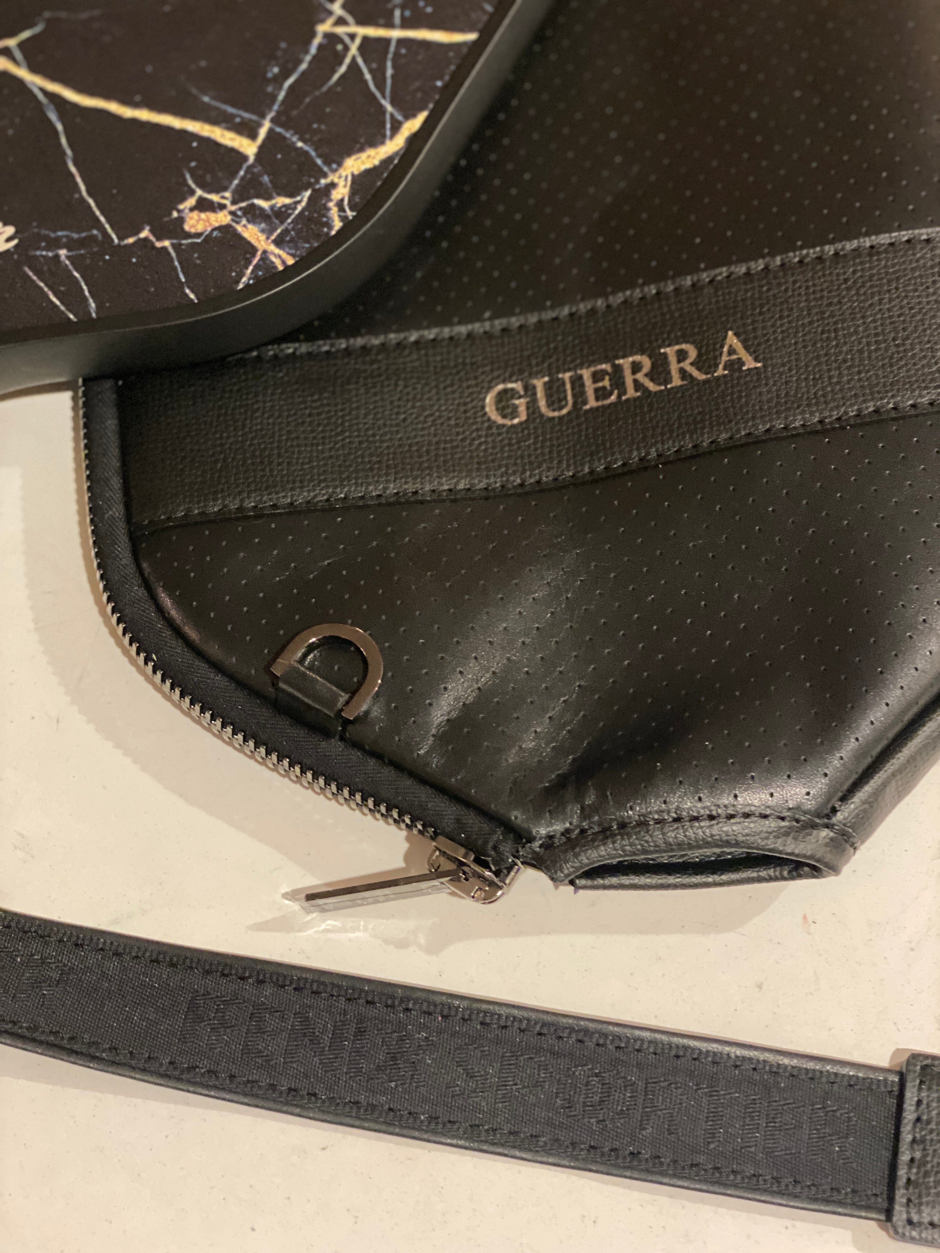 “The Addict” Leather Pickleball Bag - Black/Gunmetal