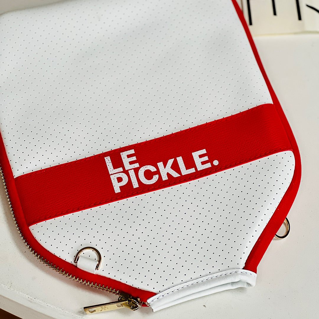 “The Addict” Pickleball Bag - White w/Red