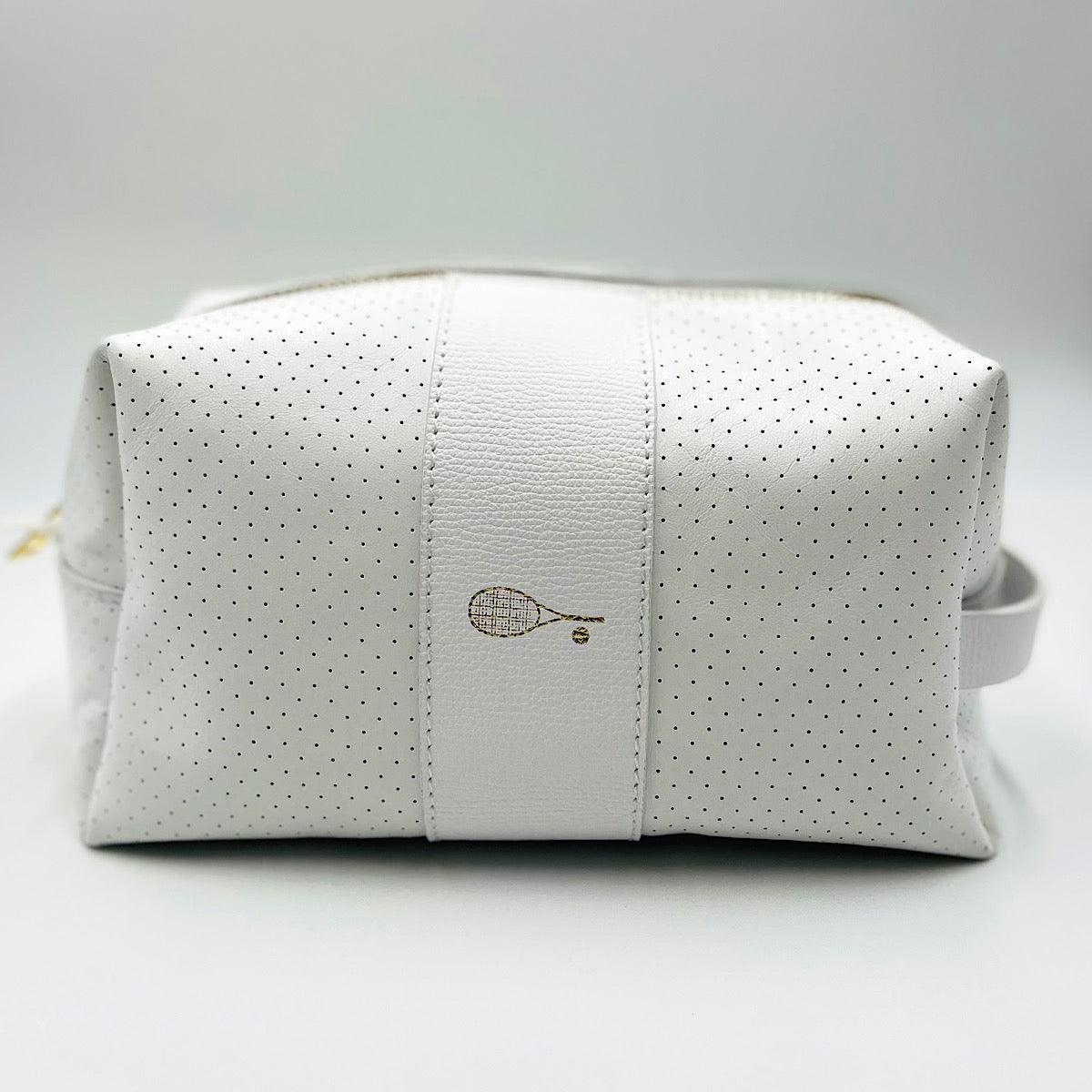 24/7 Bag - White Leather/Gold Zipper
