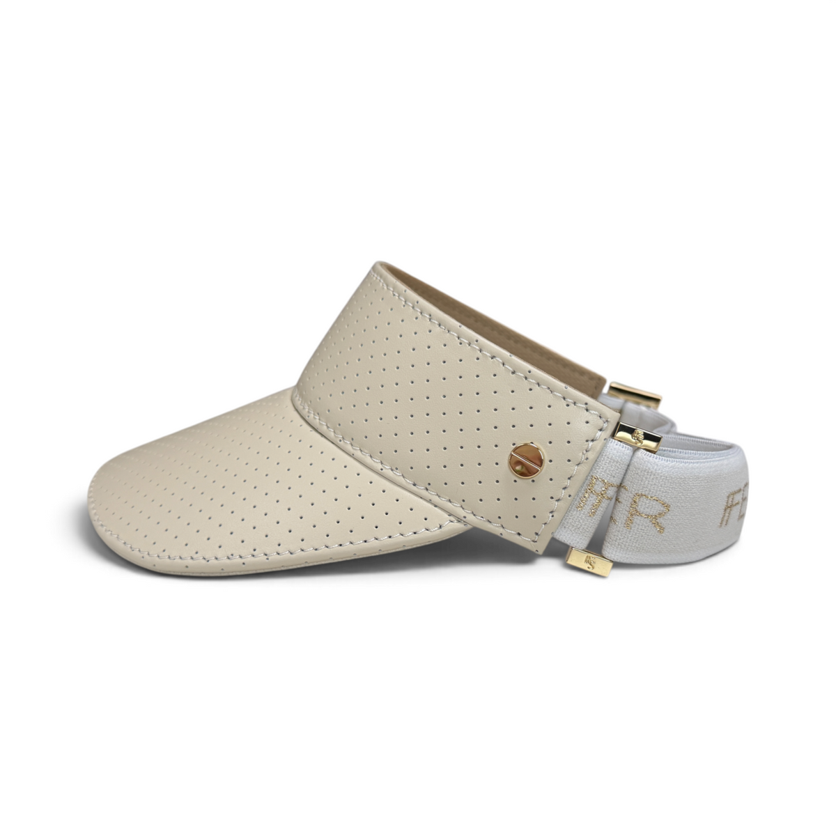The Visor - Gardenia (Ivory) Leather & Gold