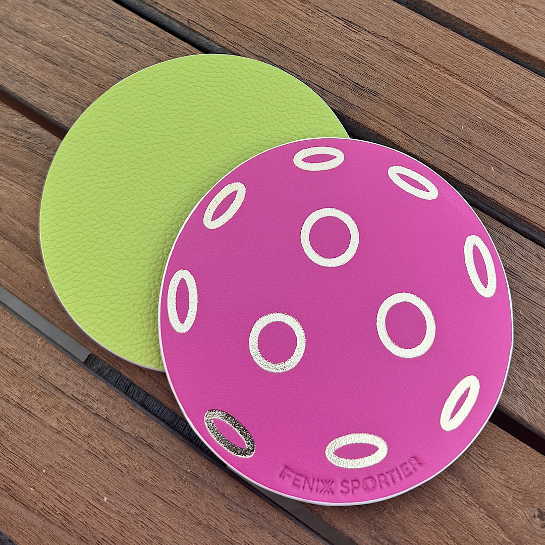 Serve in Style Coasters - Pink Pickleball & Lime
