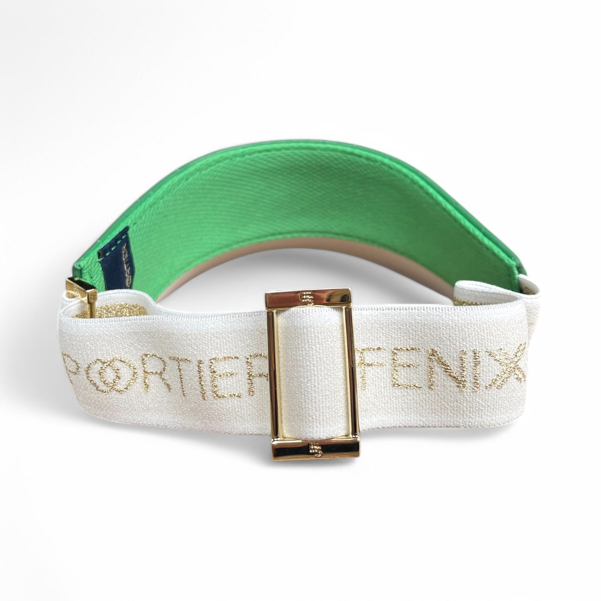 The Leather Visor - Court Green/White & Gold