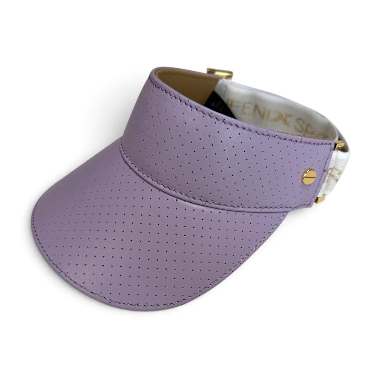 The Visor - Lilac Leather & Gold
