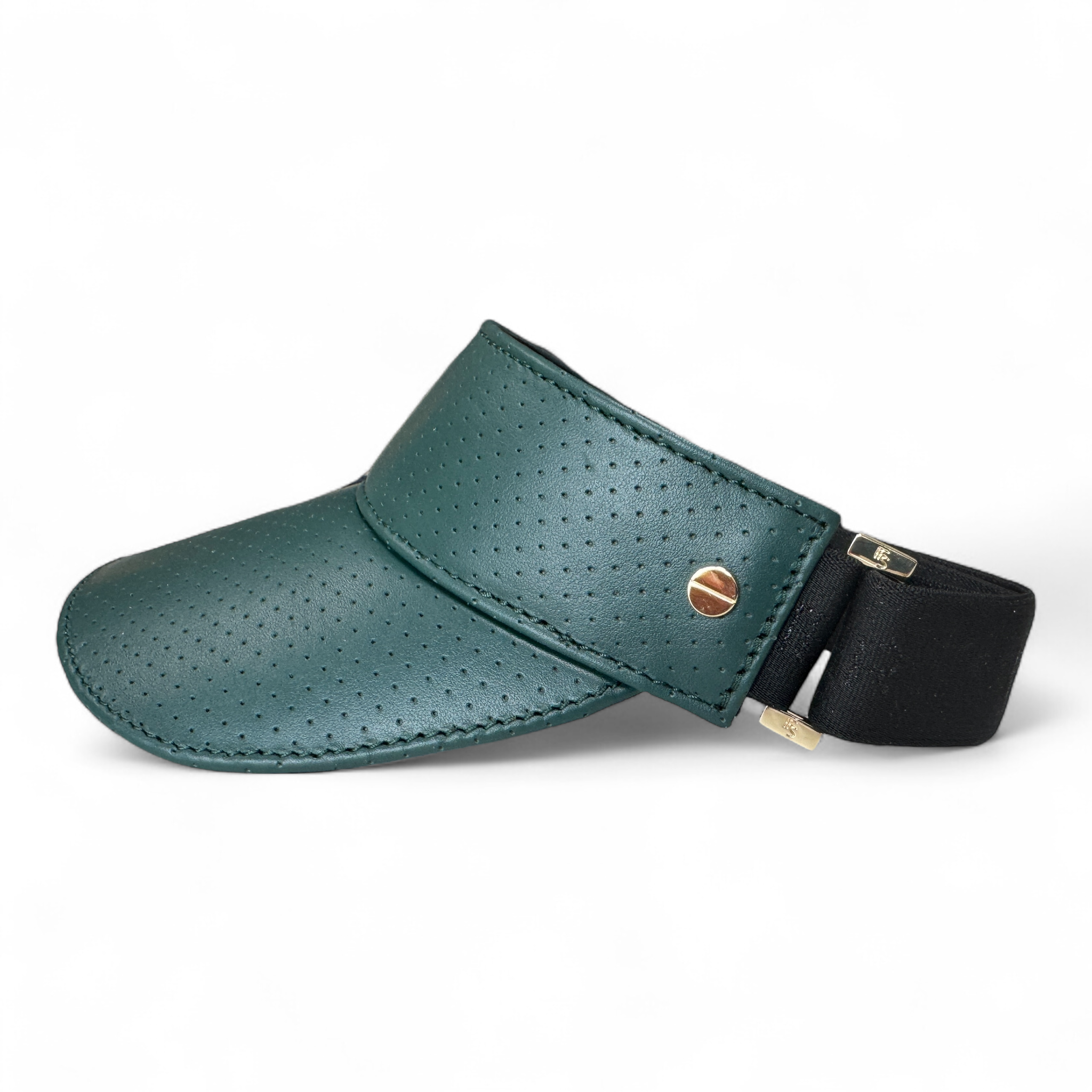 The Leather Visor - Emerald & Gold
