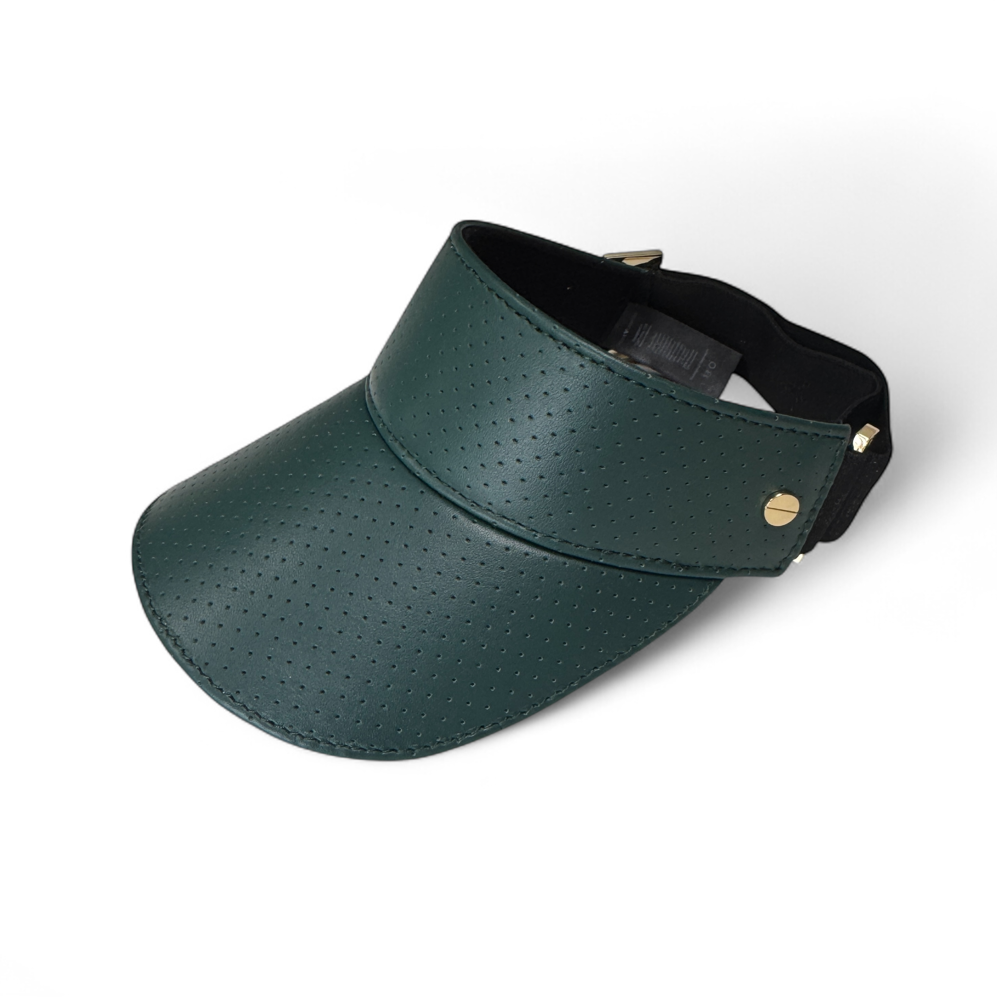 The Leather Visor - Emerald & Gold
