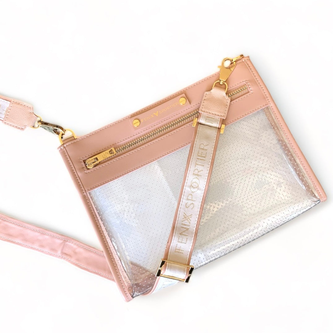 Front Row Bag - Blush Leather / Clear PVC