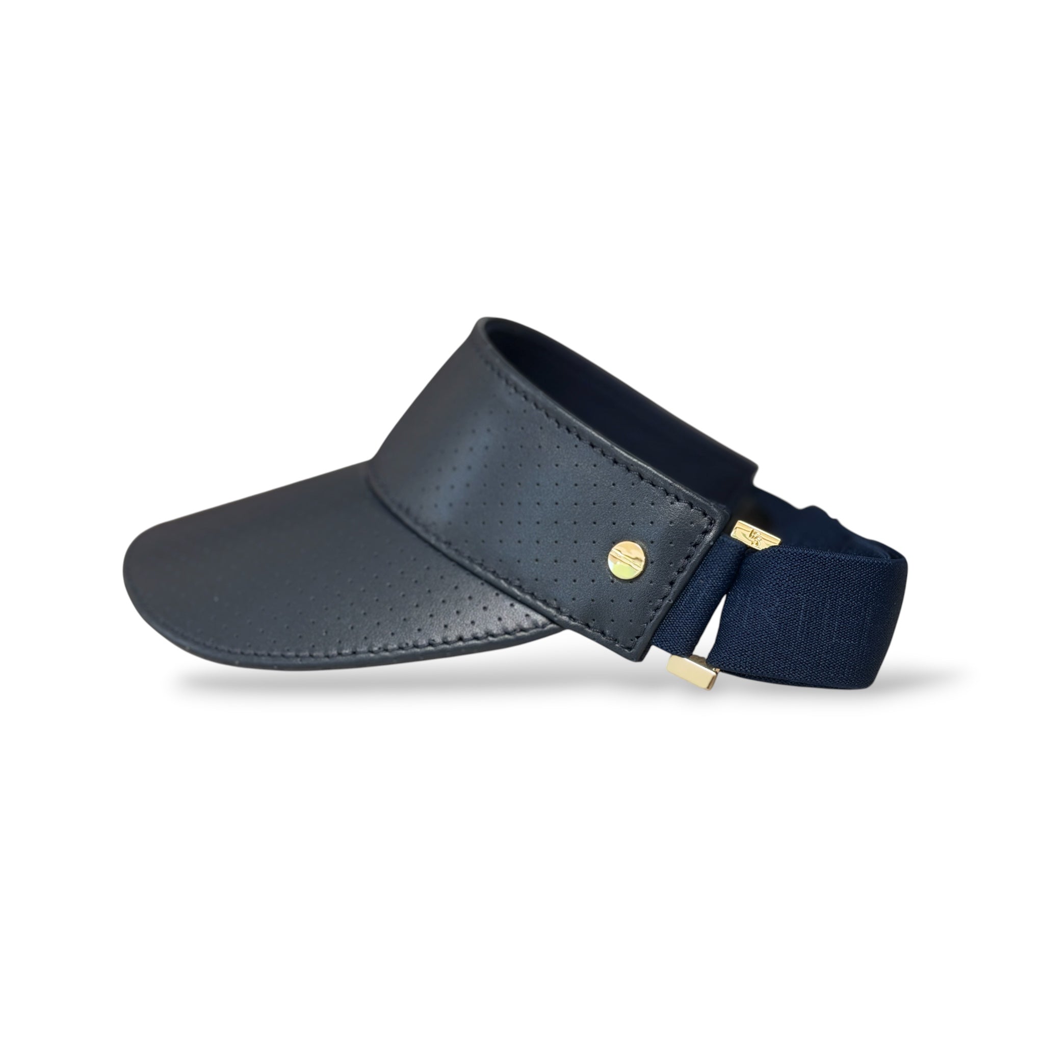 The Leather Visor - Navy & Gold