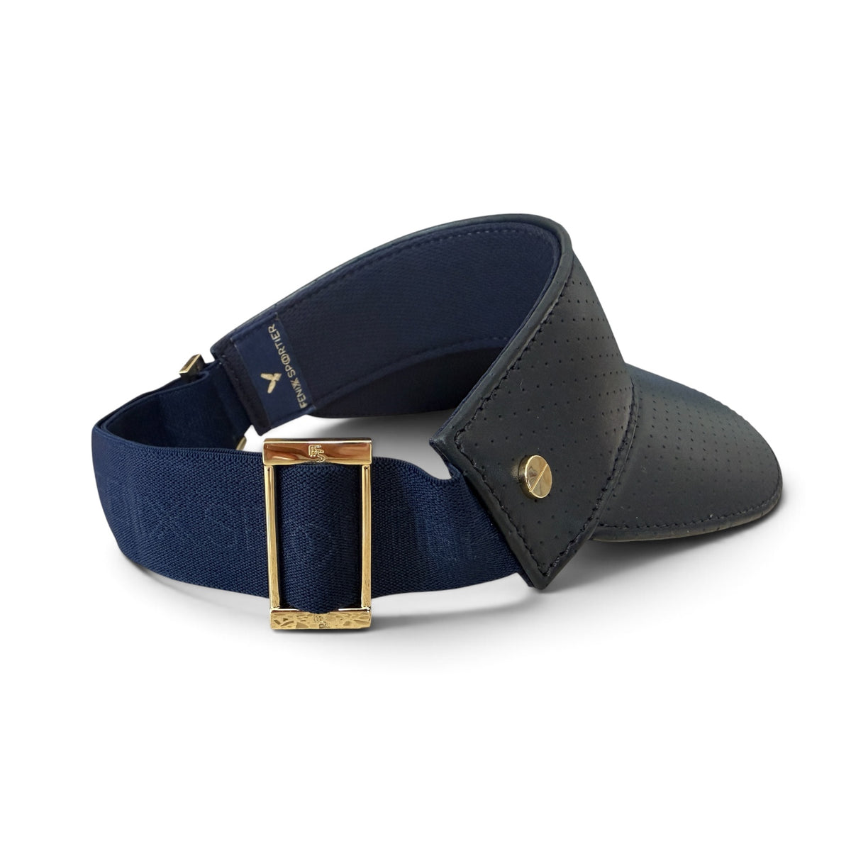 The Leather Visor - Navy & Gold