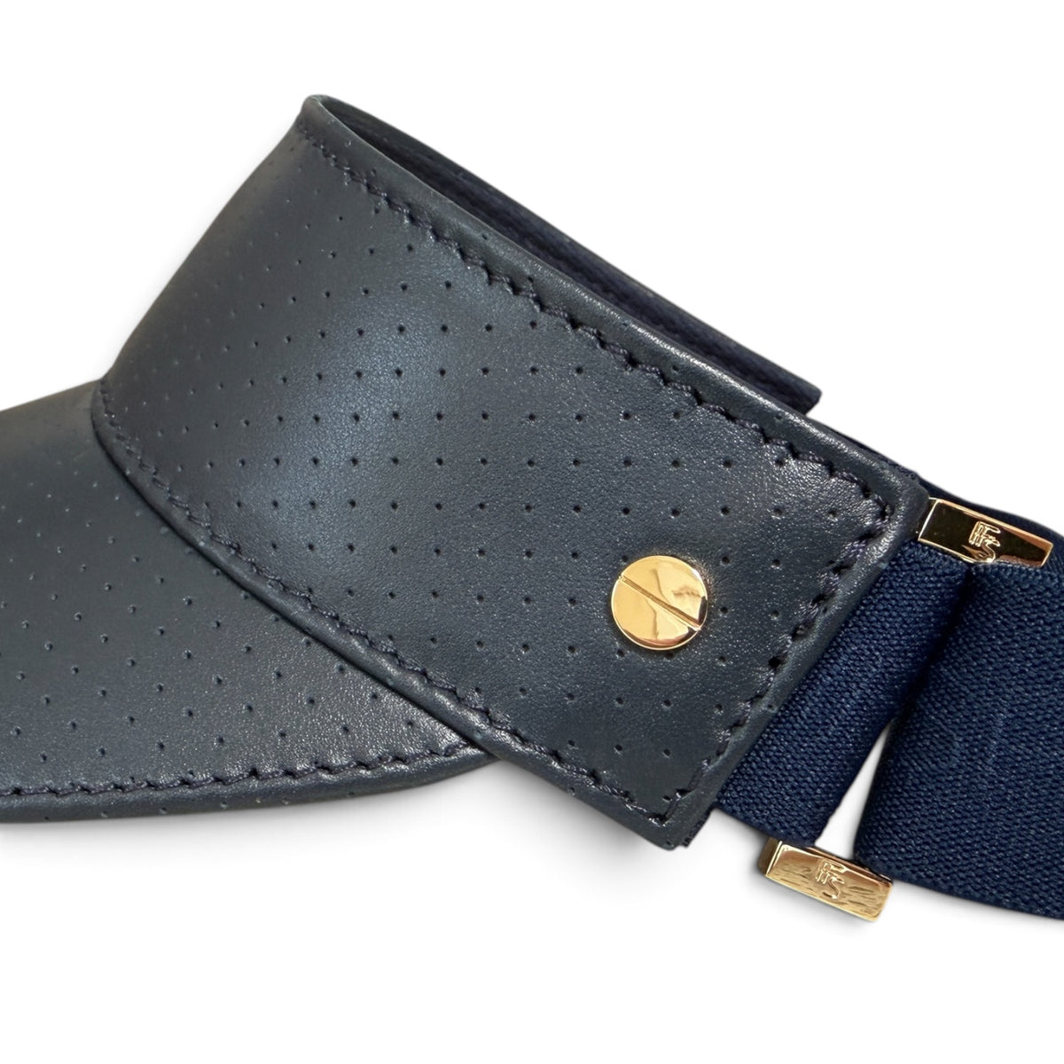 The Leather Visor - Navy & Gold