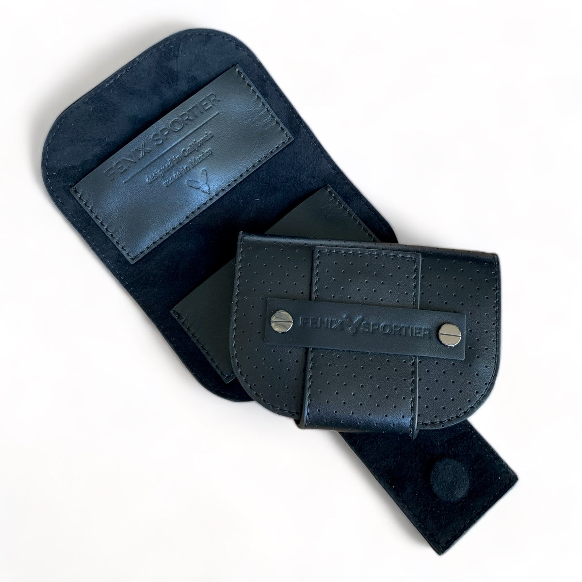 Pickleball Lovers Wallet - Black Leather / Black Suede / Gunmetal