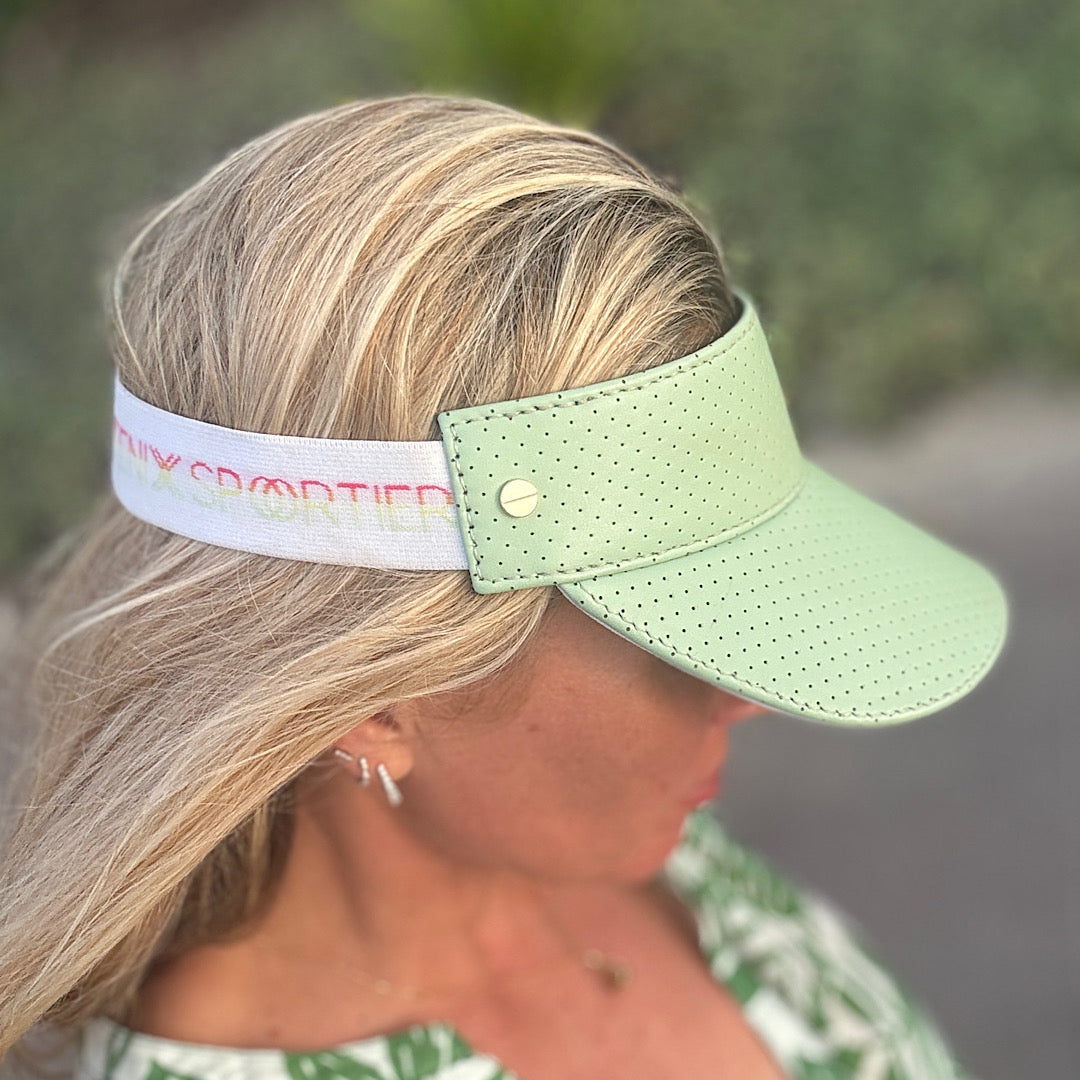 The Leather Visor - Kiwi Sorbet & Gold