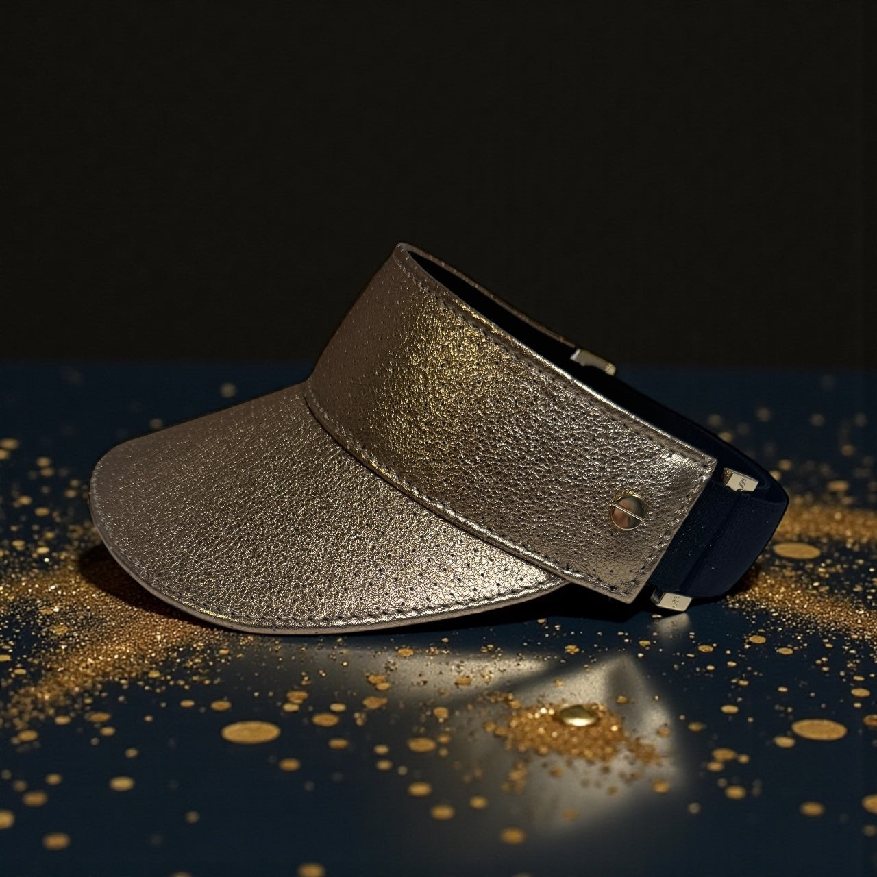 The Leather Visor - Gold Shimmer & Gold (Limited Holiday Drop)