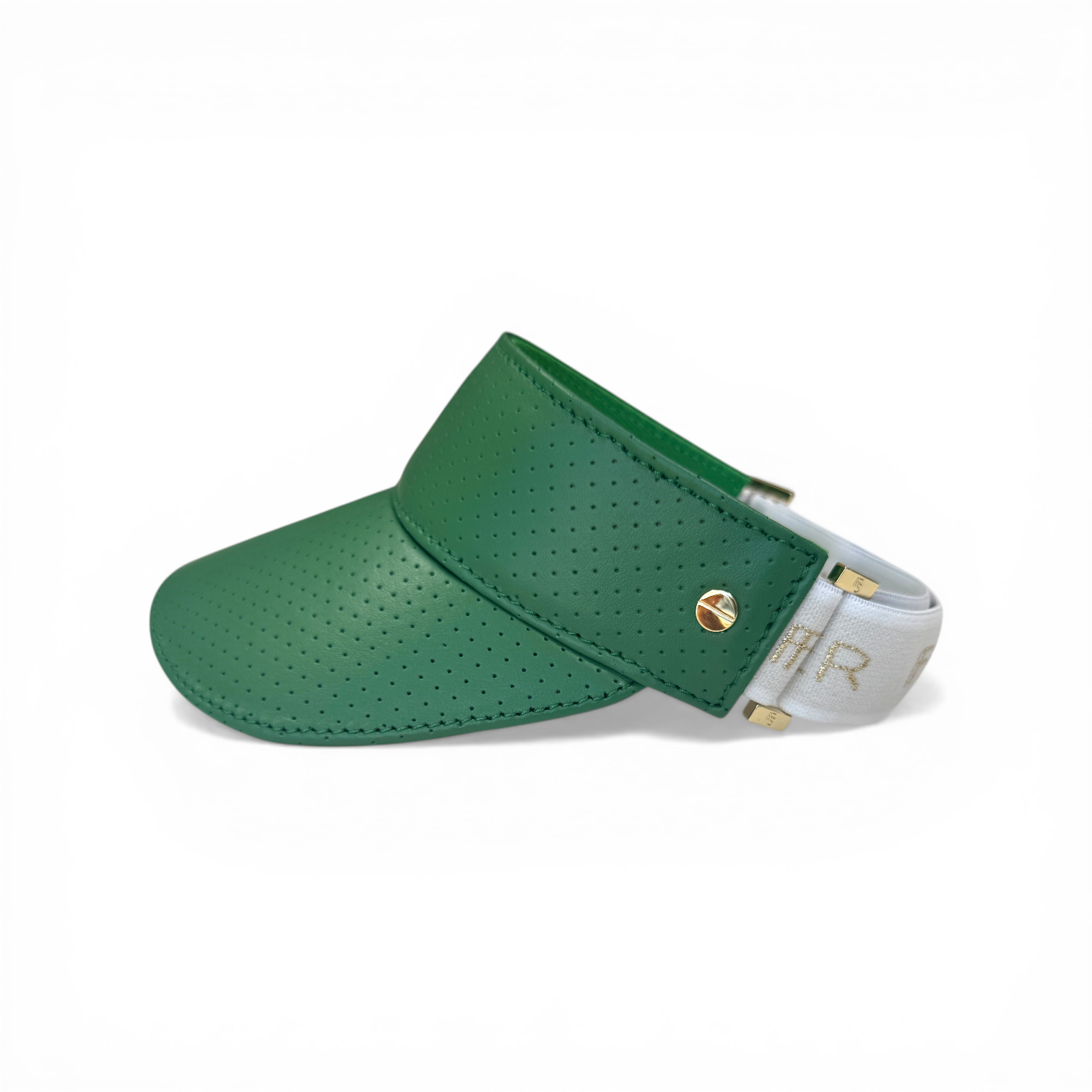 The Leather Visor - Court Green/White & Gold
