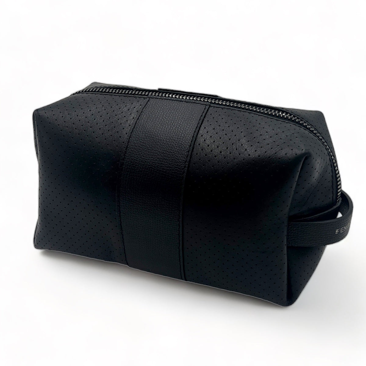 24/7 Bag - Black Leather/Gunmetal Zipper