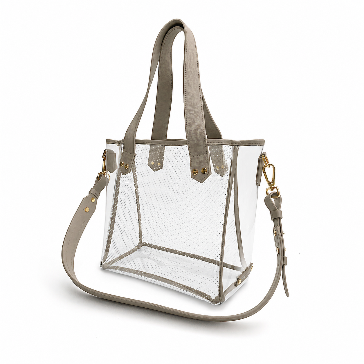 Gameday Bag - Creta Leather / Clear PVC / Gold Hardware