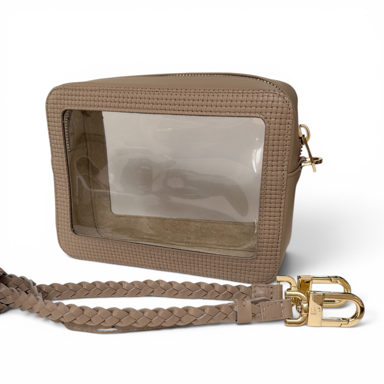 Saturday Bag - Creta Basketweave Leather / Clear PVC/ Gold Hardware