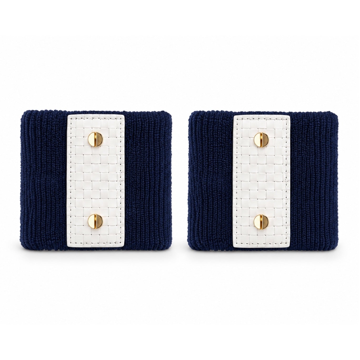 Le Club Cuffs: Navy/White & Gold