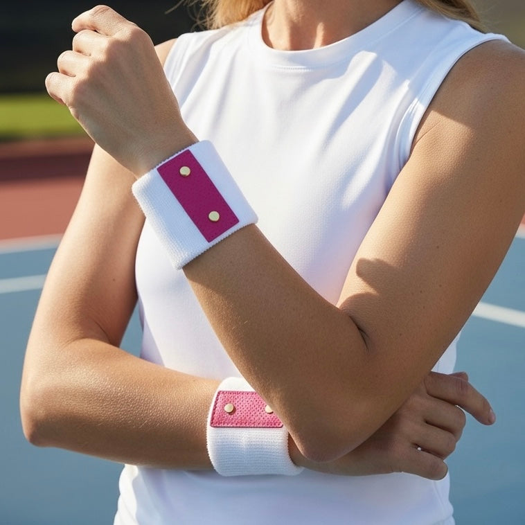 Le Club Cuffs: White/Flamingo Pink & Gold