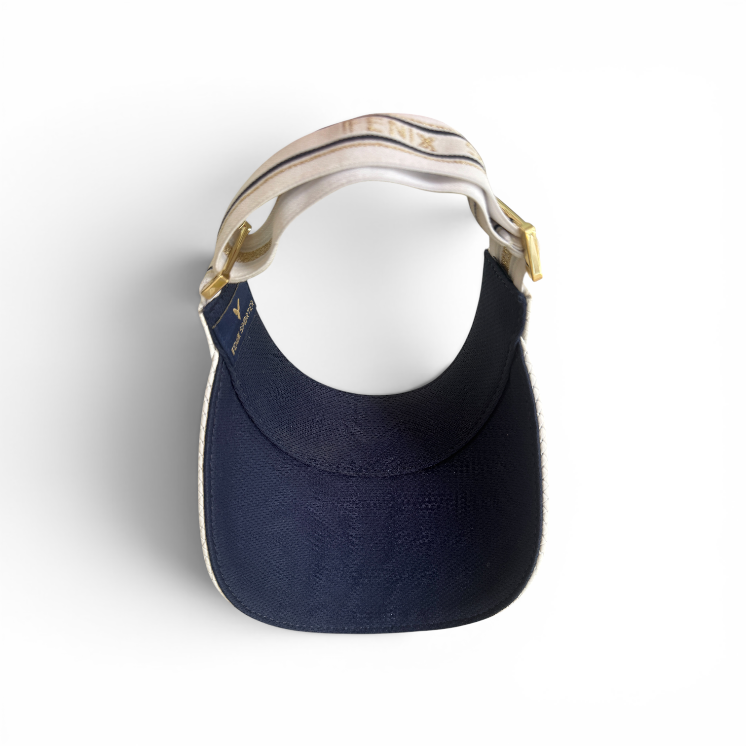 The Leather Visor - White Basketweave, Le Club Elastic & Gold