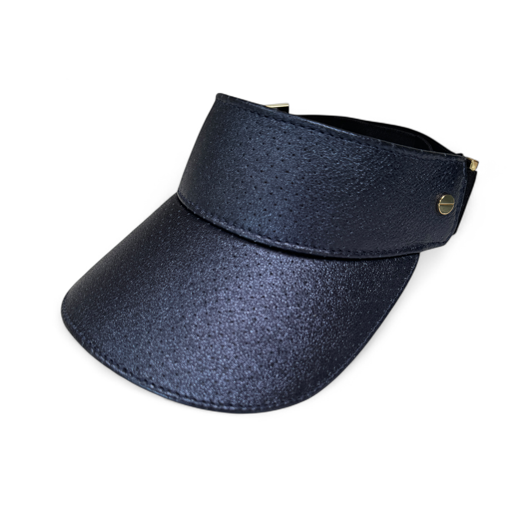 The Leather Visor - Sapphire Shimmer & Gold