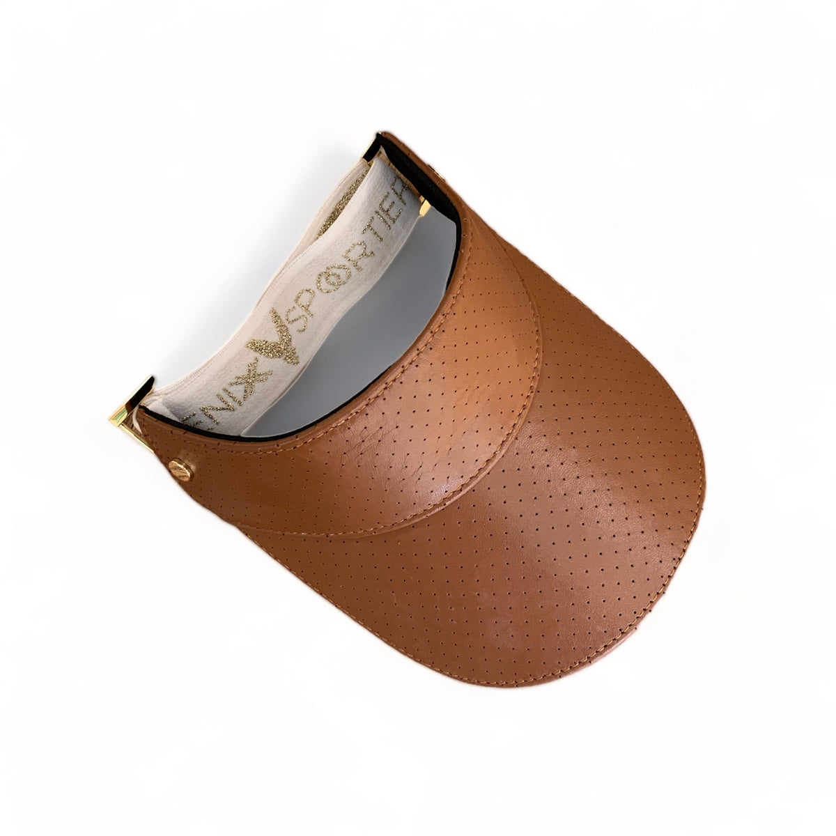 The Leather Visor - Tan & Gold