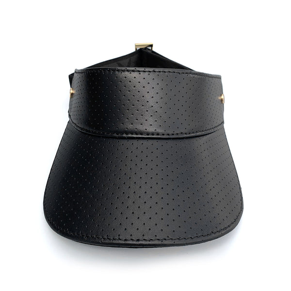 The Visor - Tan Leather & Gold
