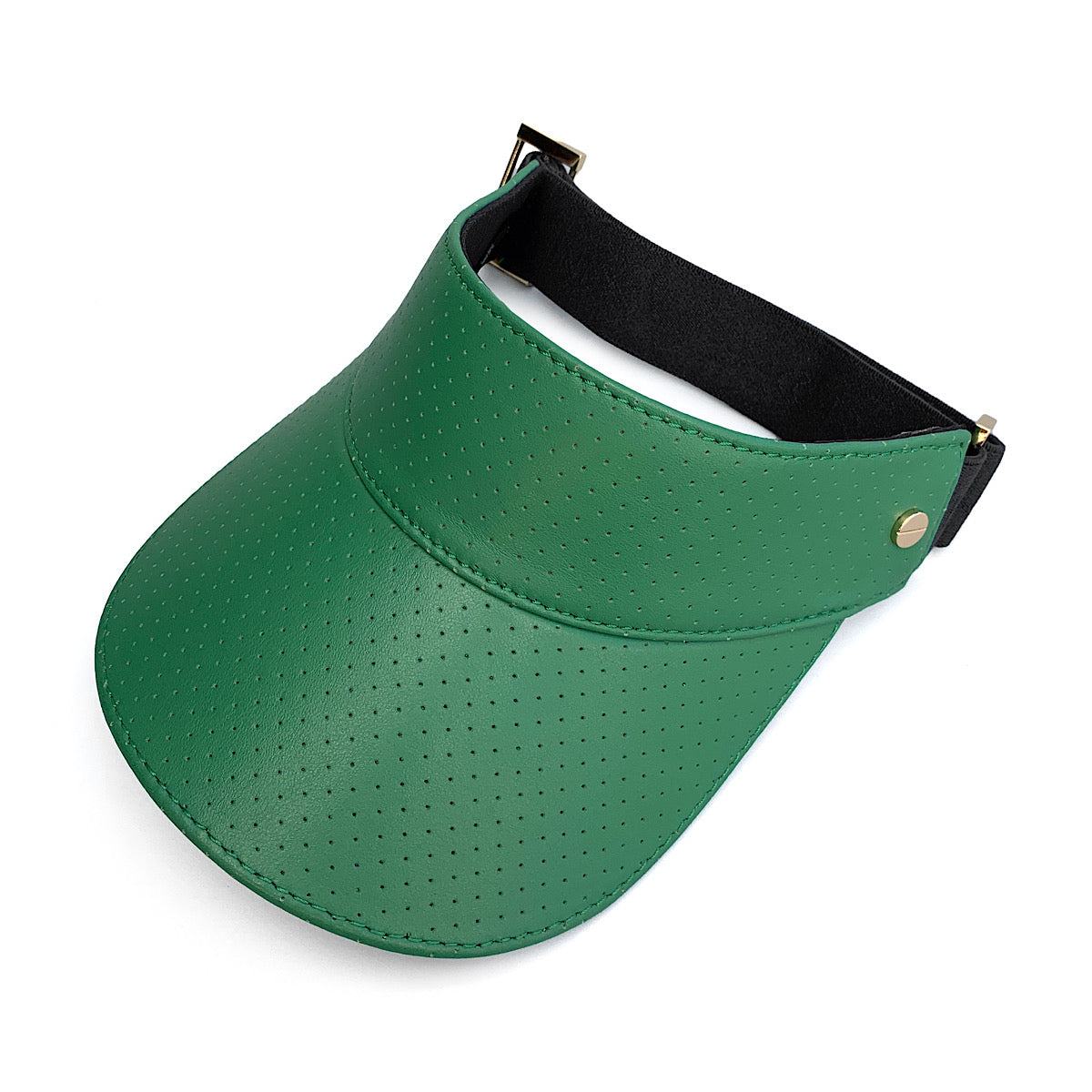 The Visor - Court Green Leather/Navy Trim & Gold