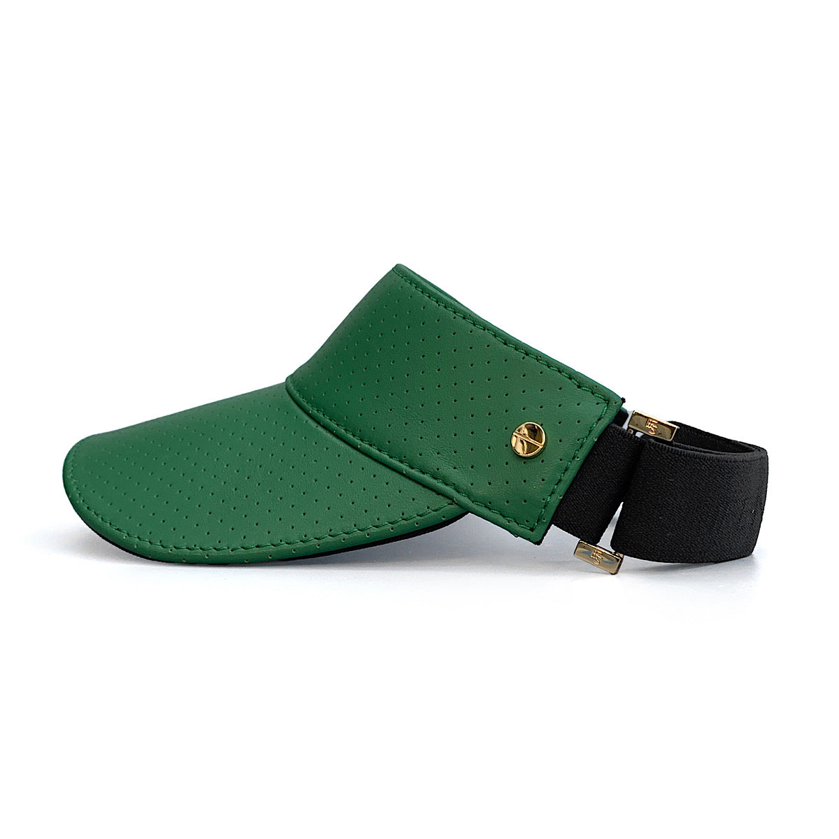 The Visor - Court Green Leather/Navy Trim & Gold