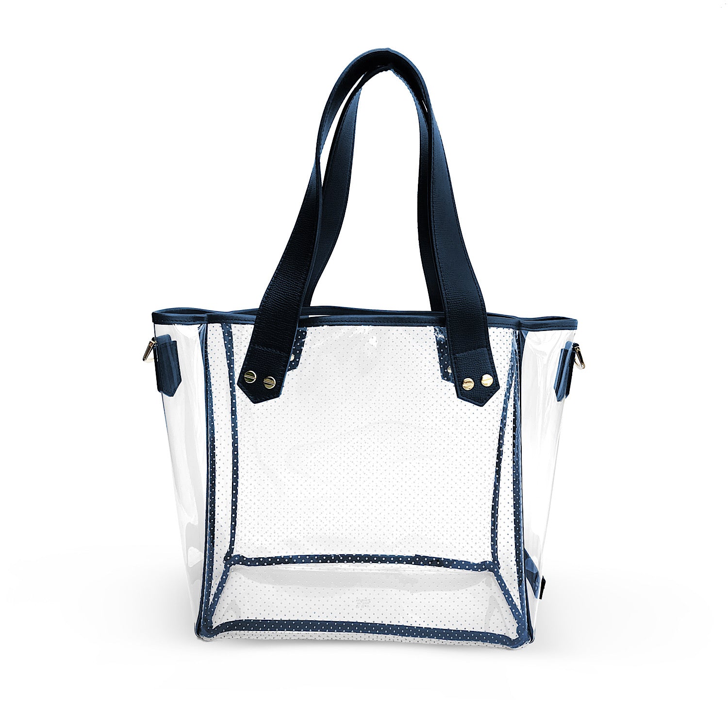 Gameday Bag - Navy Leather / Clear PVC