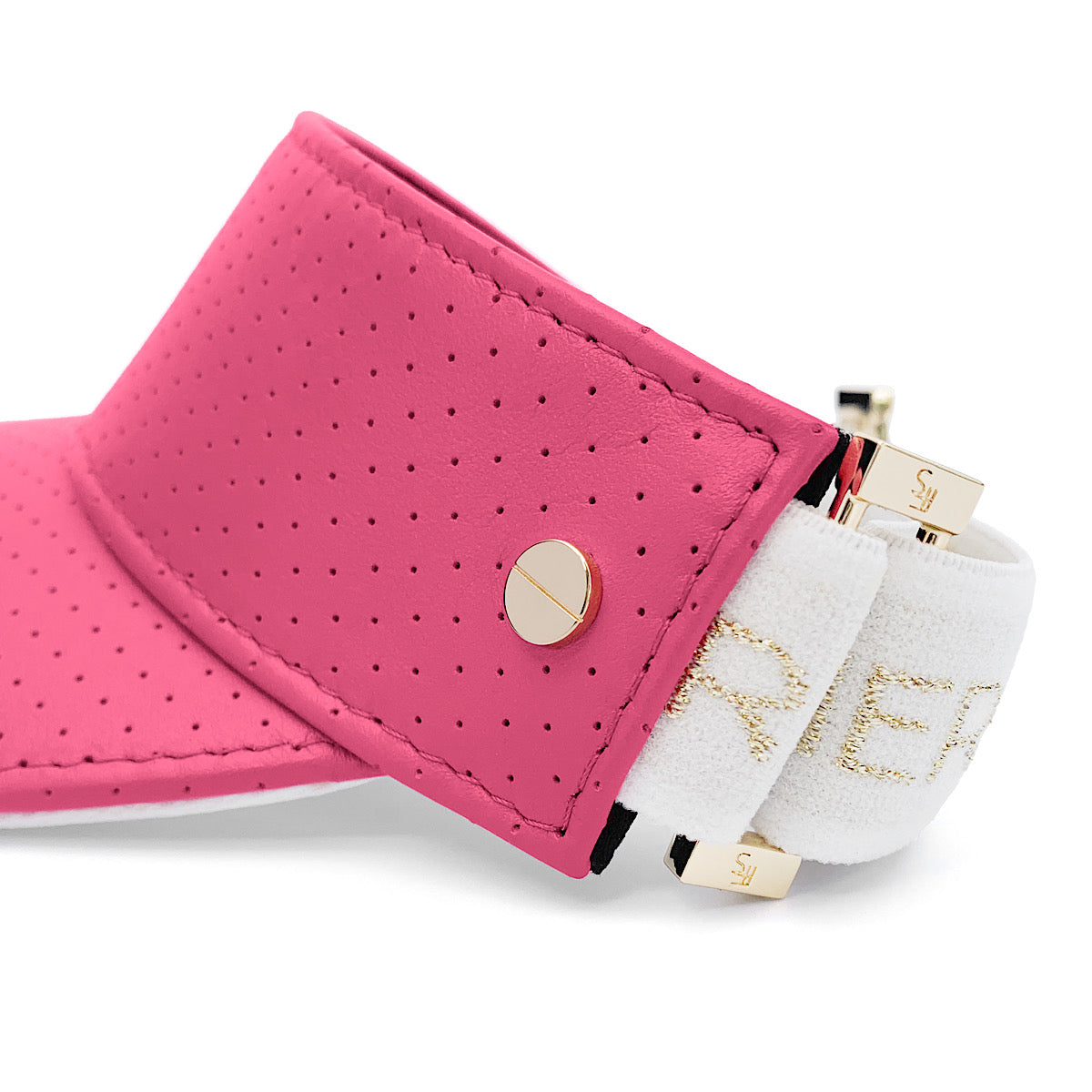 The Visor - Flamingo Pink Leather & Gold