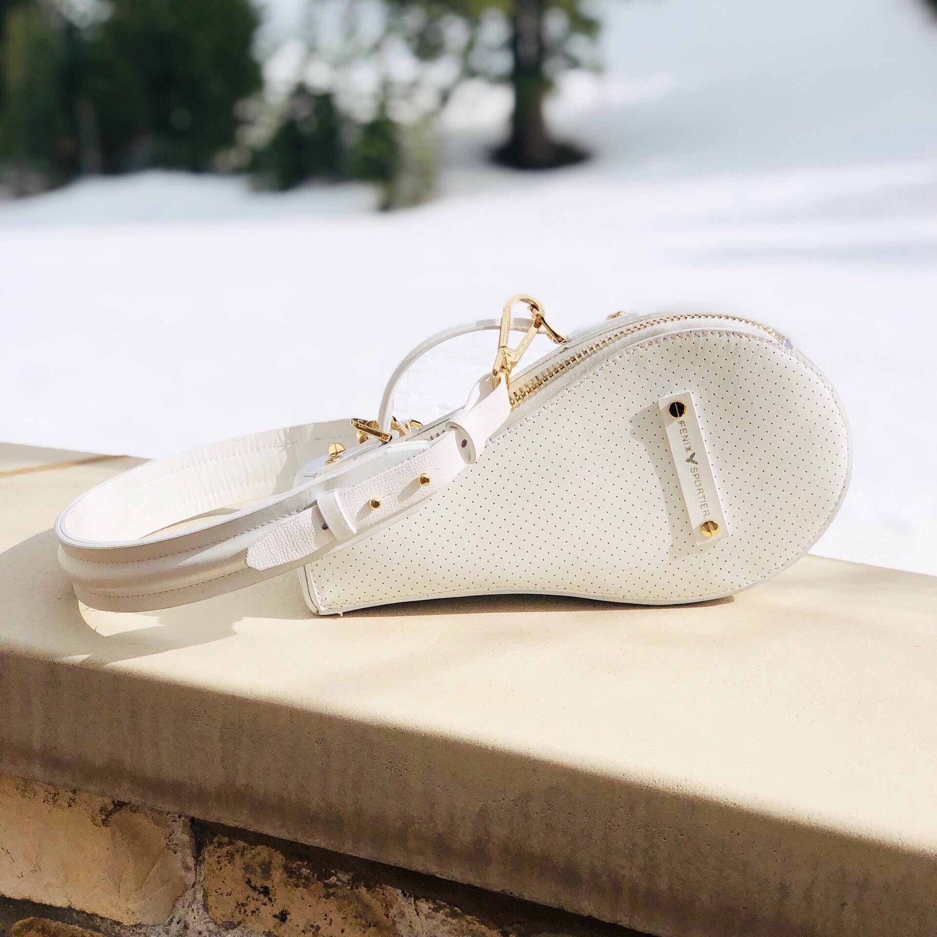 B Bag (White Leather / Suede Interior / Gold Hardware)