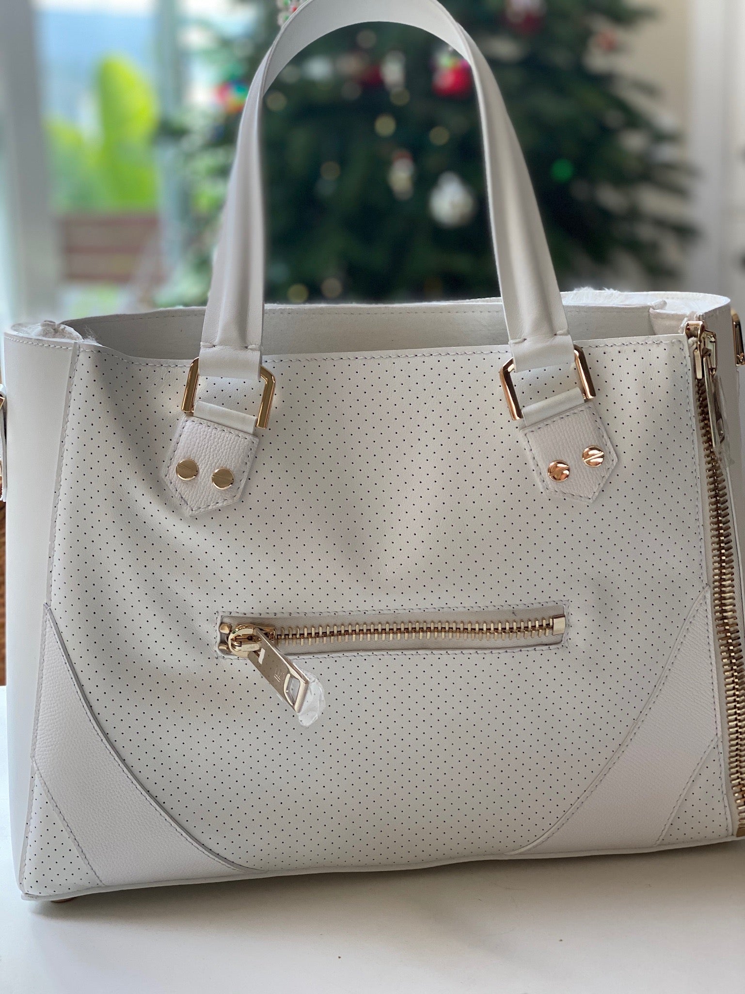 One Bag (White Leather w/Gold Hardware)