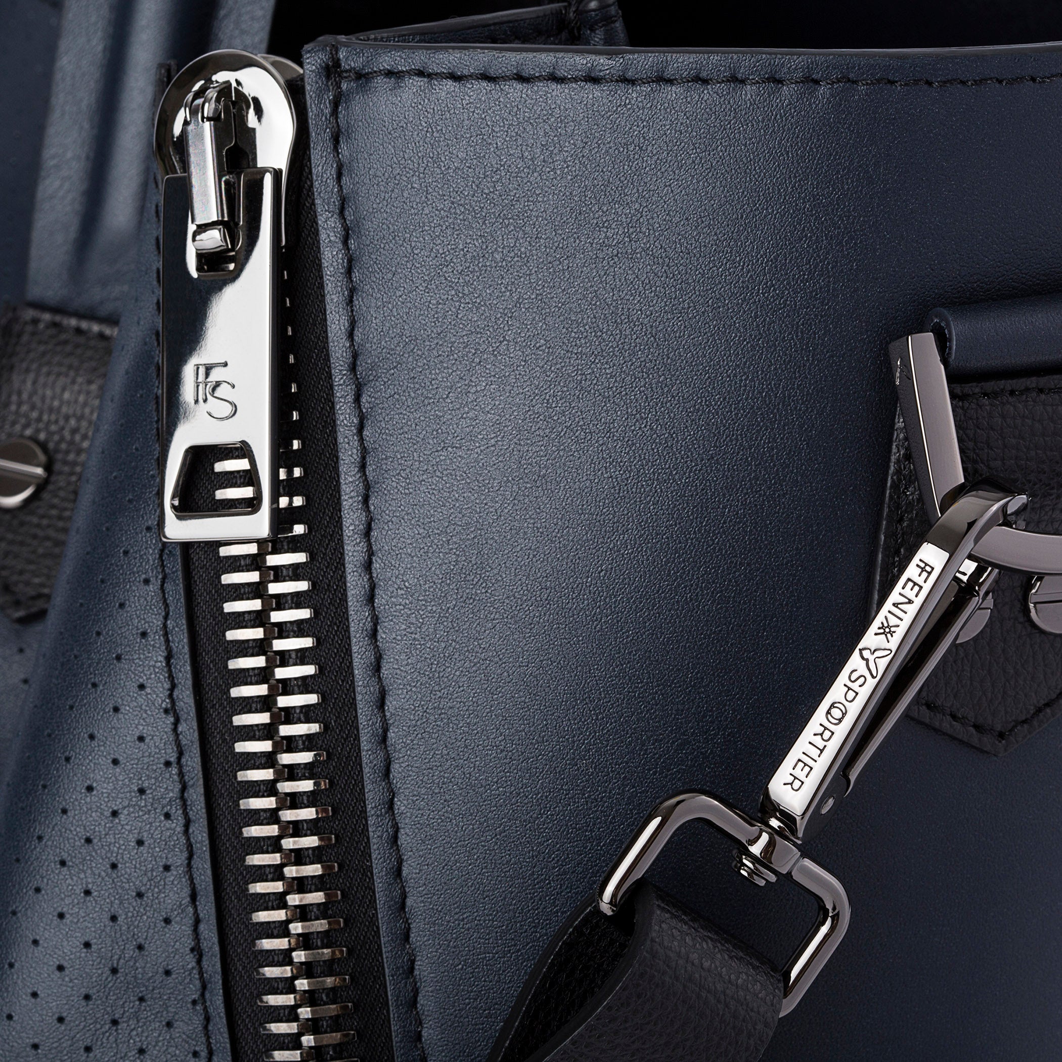 Major Bag (Navy Leather / Black Trim / Gunmetal Hardware)