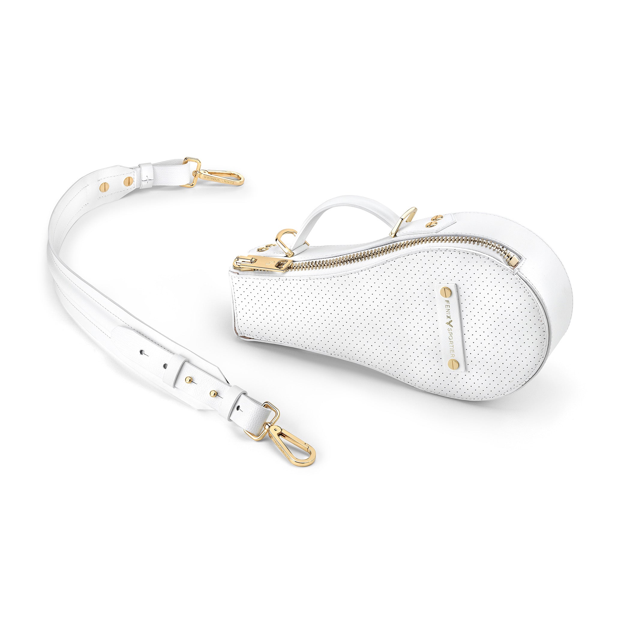 B Bag (White Leather / Suede Interior / Gold Hardware)